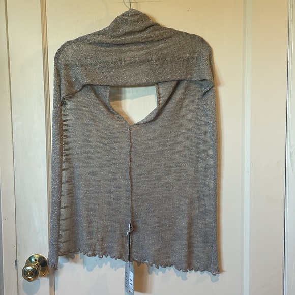 NWT Faux Vest/Top/Shawl Wrap Sparkly Taupe - Picture 4 of 6